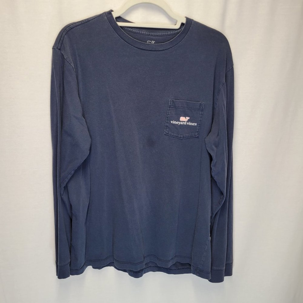 Vineyard Vines Men's Medium Shirt Top Graphic Tee Blue Logo